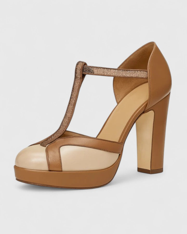 Joanne™ | Round-Toe T-Strap Heels