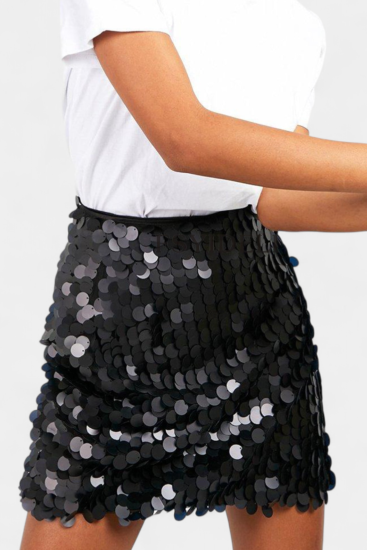 Veena Sequined Mini Skirt with Comfortable Fit