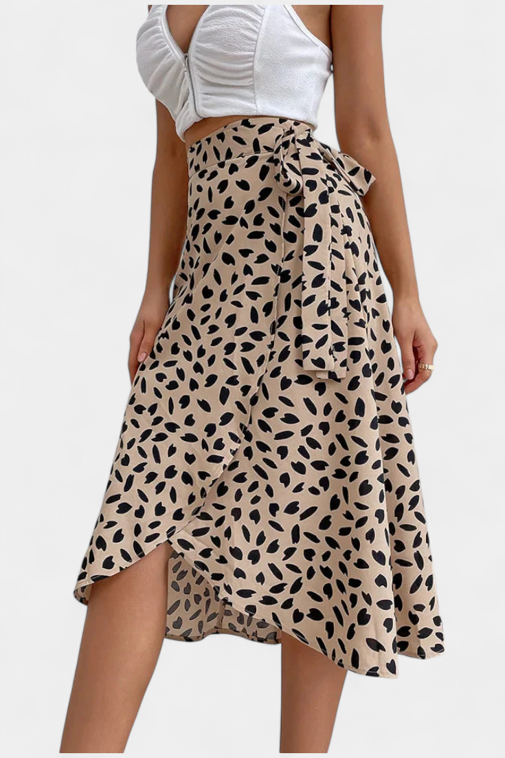 Camila Bohemian Asymmetrical Wrap Skirt with Flowing Design
