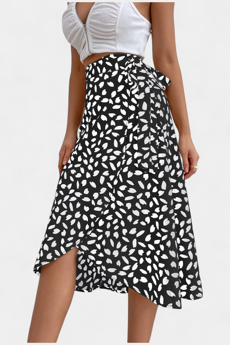 Camila Bohemian Asymmetrical Wrap Skirt with Flowing Design