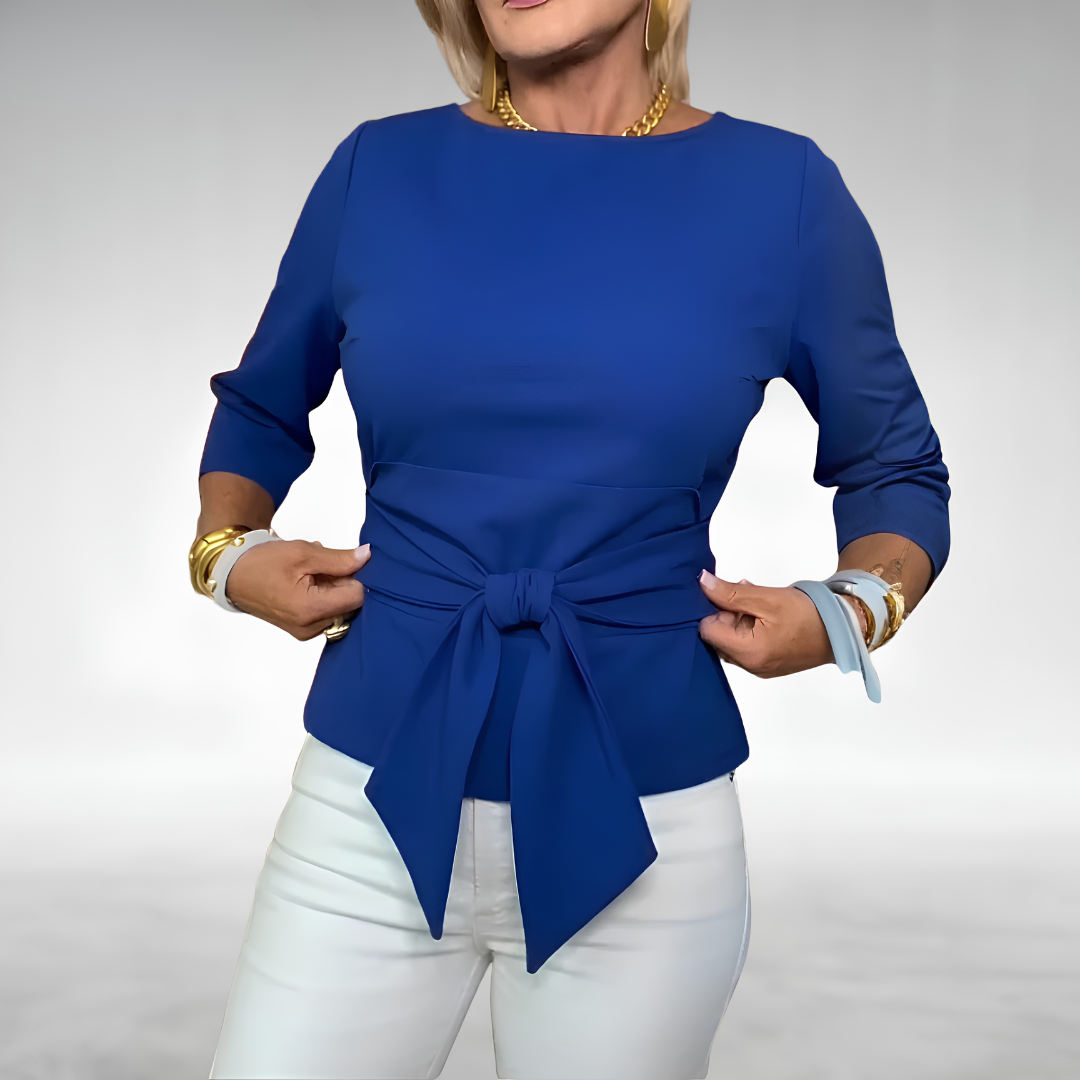 Avril | Elegant Tie-Waist Blouse