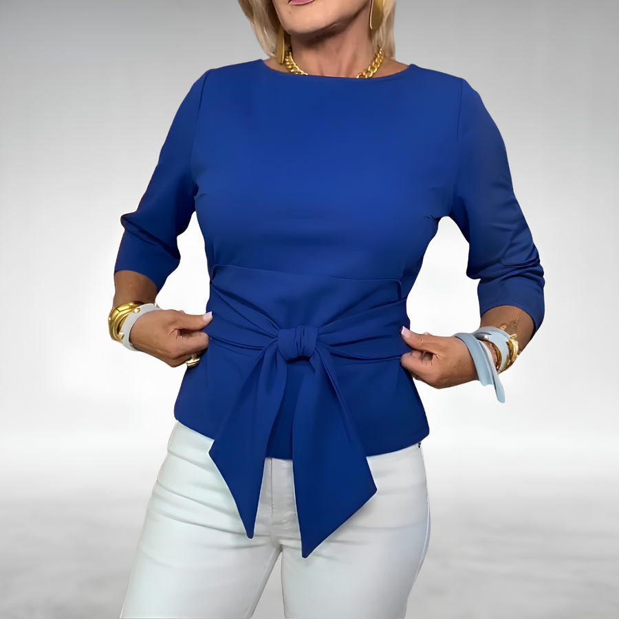 Avril | Elegant Tie-Waist Blouse