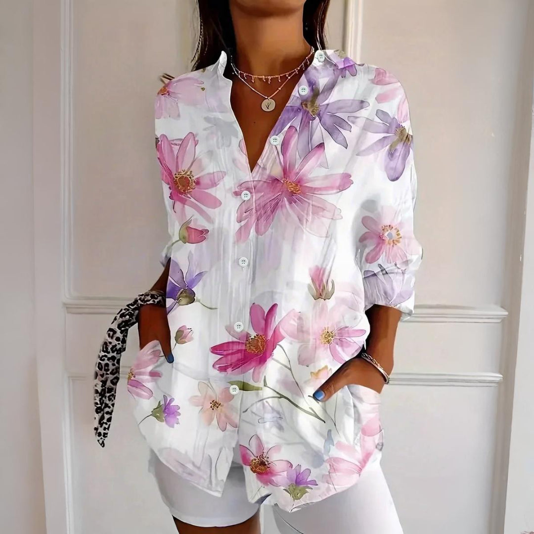 Roseanne | Floral Breeze Button-Up Shirt