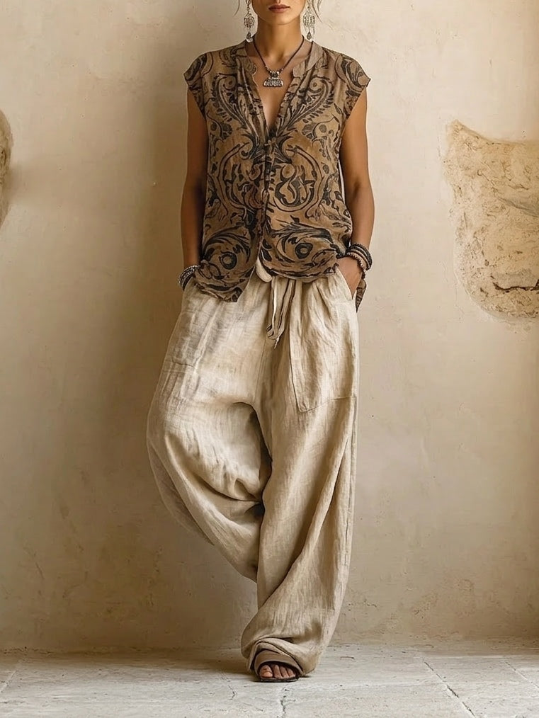 Isla - Three-Piece Linen Set for Women