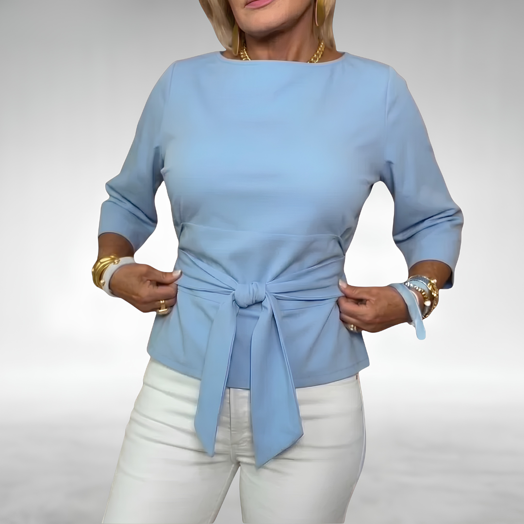Avril | Elegant Tie-Waist Blouse