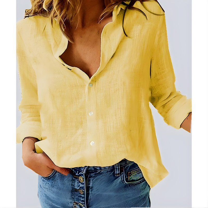 Lea | Cotton Long Sleeve Blouse