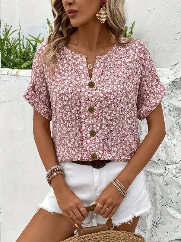 Amira | Floral Button-Up Blouse