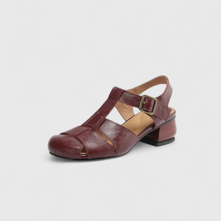 Sarah™ | Closed Toe Block Heel Sandals