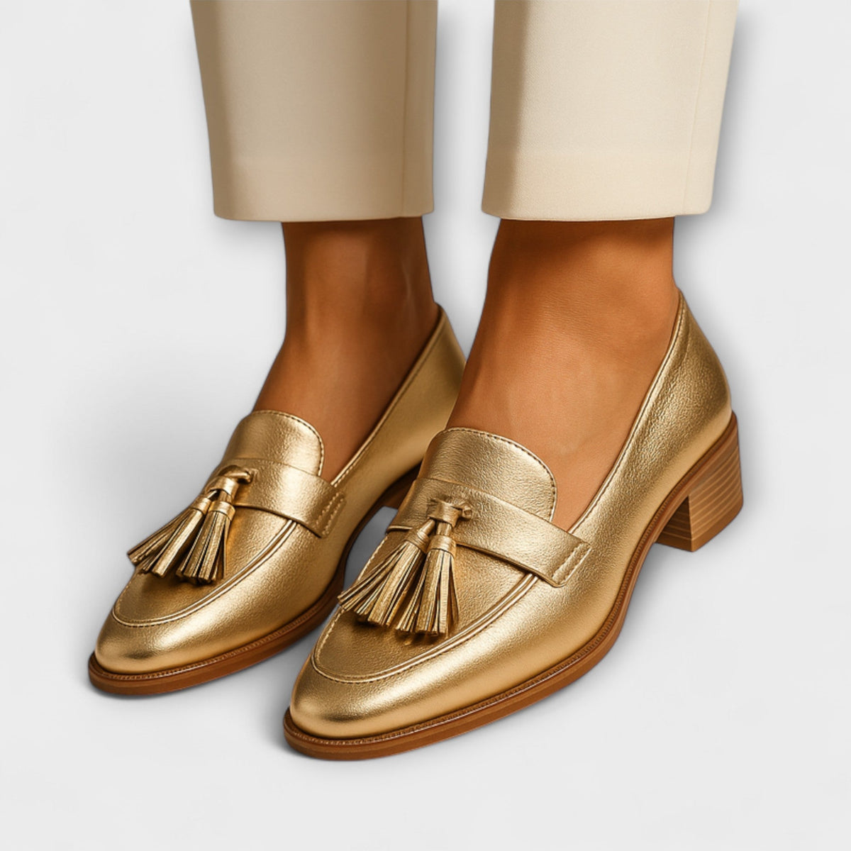 Harriet™ | Gold Loafers