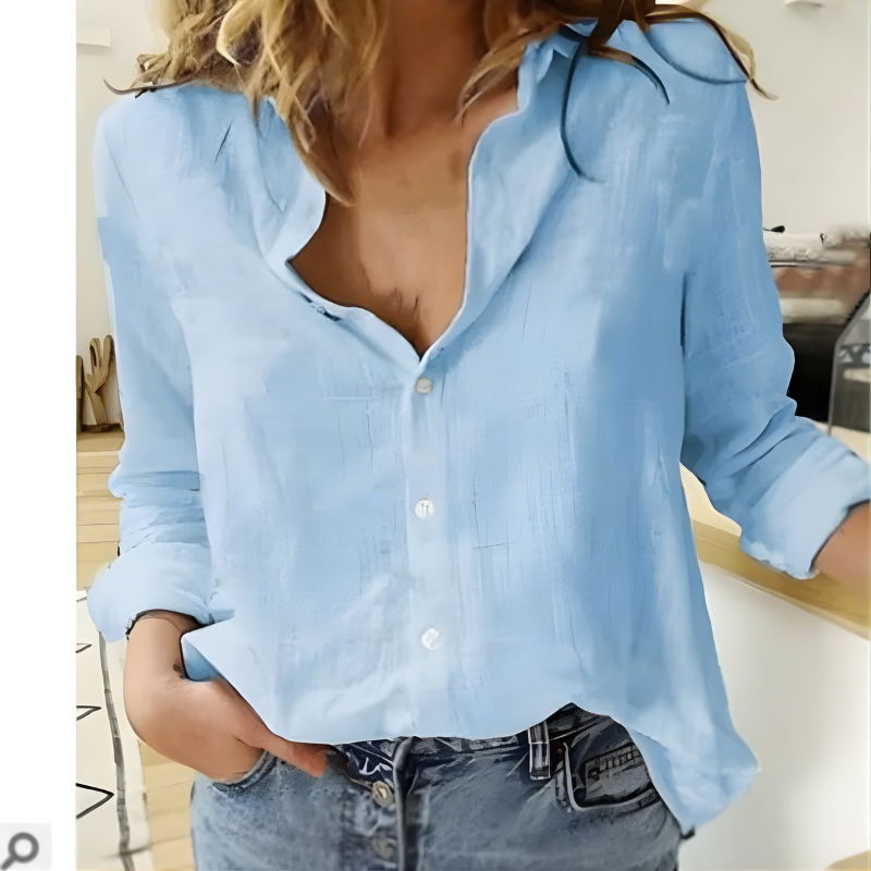 Lea | Cotton Long Sleeve Blouse