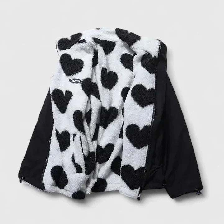 Nina™ | Heart Print Reversible Jacket