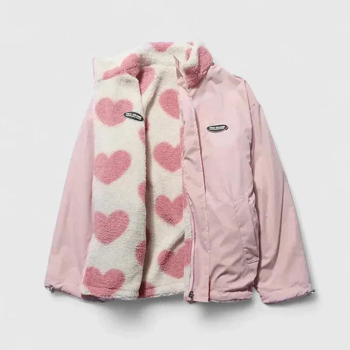 Nina™ | Heart Print Reversible Jacket