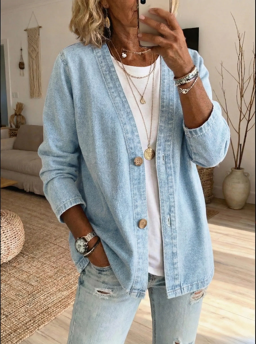 Corinne |Denim Button Coat