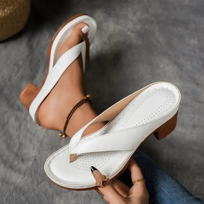 Jenelle™ | Block Heel Thong Sandals