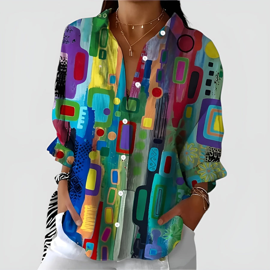 Everly | Blouse with Geometric Pattern