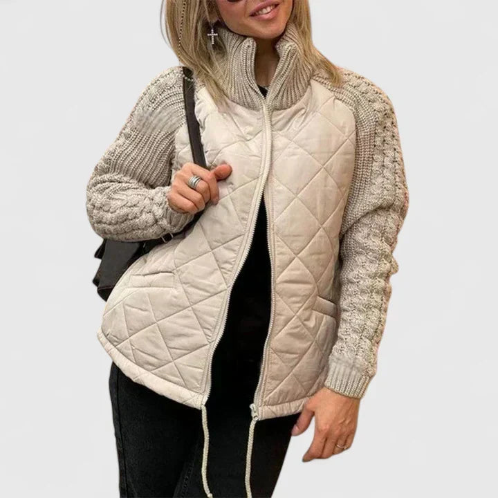 Iris™ | Quilted Contrast-Sleeve Jacket